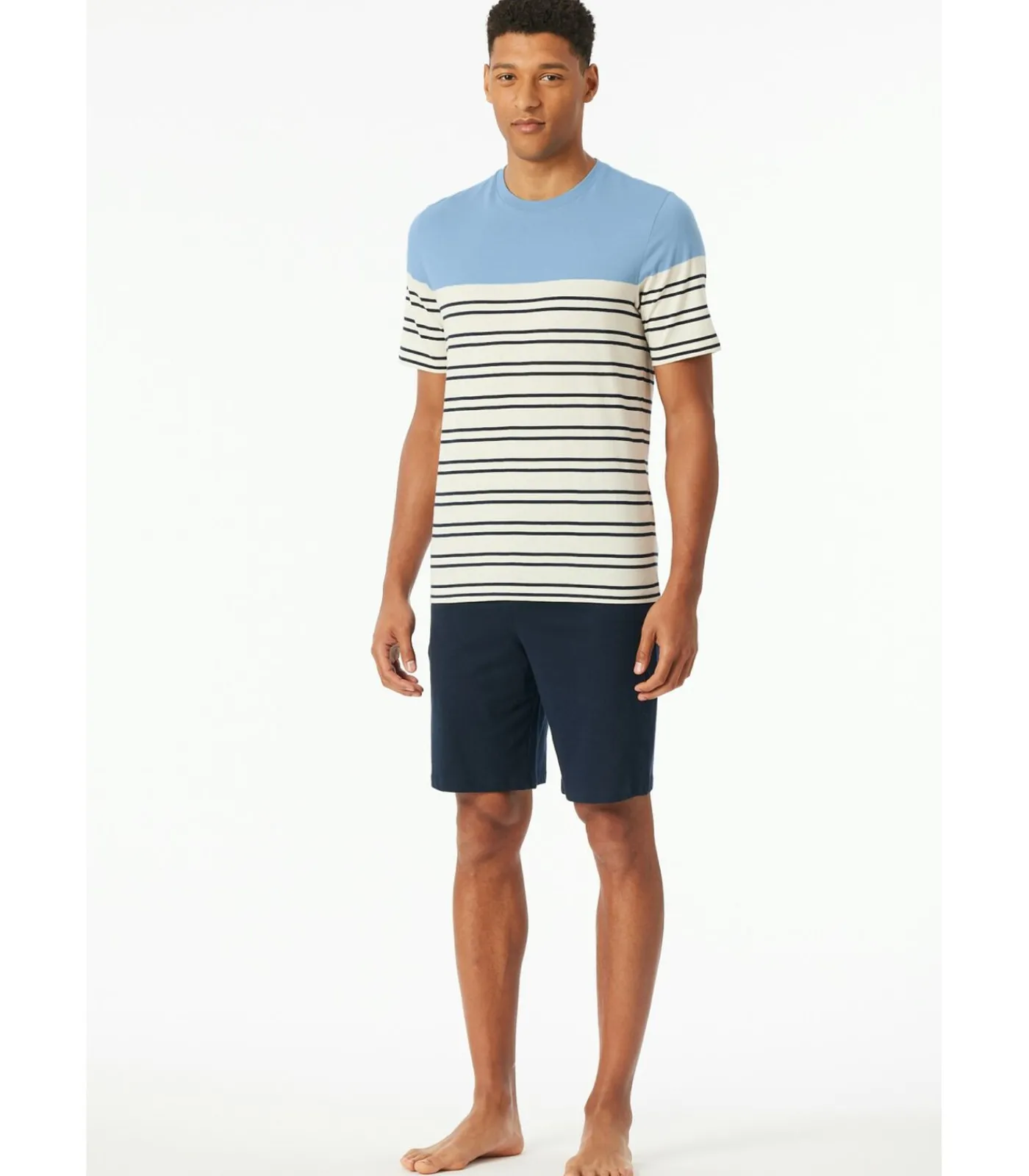 Clearance Heren Shortama Blauw Heren Pyjama's