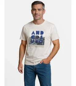 Heren J&JOY Heren T-shirt met Andesuyo-print