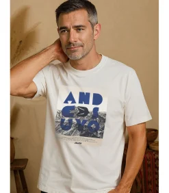 Heren J&JOY Heren T-shirt met Andesuyo-print