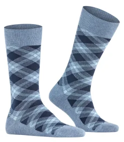 Heren Burlington Herensokken Tartan Blauw