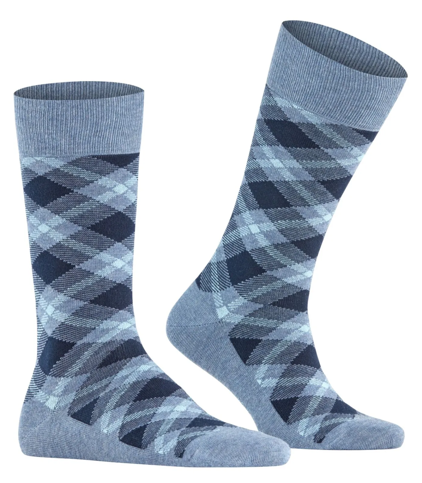 Heren Burlington Herensokken Tartan Blauw