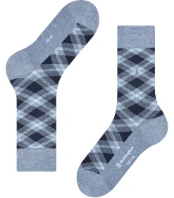 Heren Burlington Herensokken Tartan Blauw
