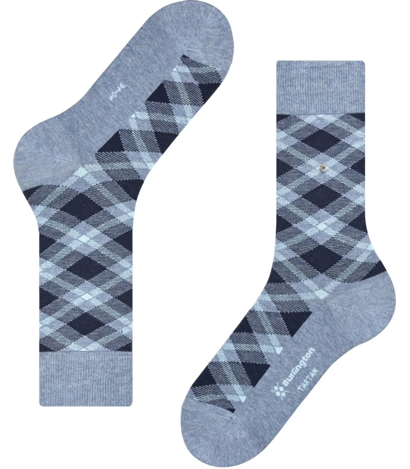 Heren Burlington Herensokken Tartan Blauw