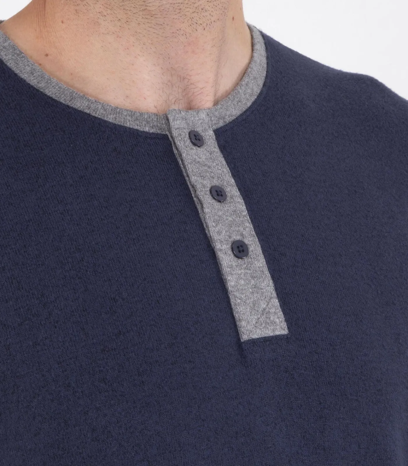 Heren ISOTONER Heren-T-shirt met lange mouwen Navy