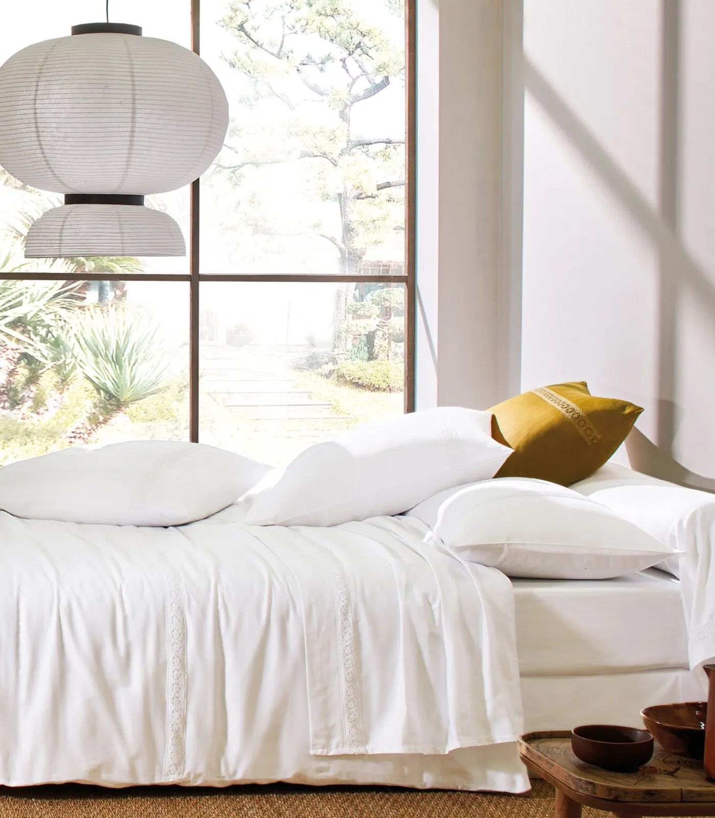 Clearance HERITAGE Blanc - Laken Satijn katoen Lakens