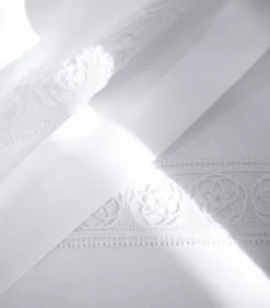 Clearance HERITAGE Blanc - Laken Satijn katoen Lakens