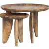 Hot High Heels Bijzettafels - Mangohout - Naturel - Set van 2 Tafels