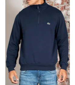 New High neck zip up fleece sweatshirt - navy Heren Truien & Cardigans