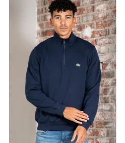 New High neck zip up fleece sweatshirt - navy Heren Truien & Cardigans