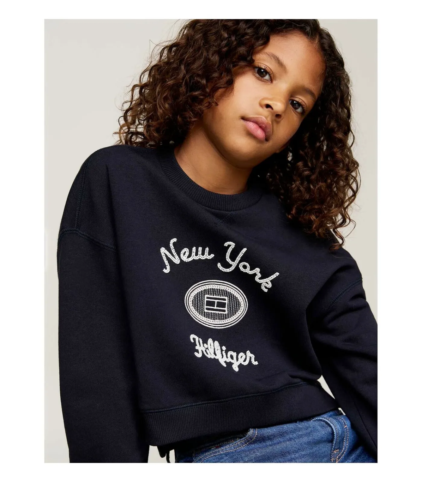 Sale Hilfiger Ny Embroidered Crewne Kinderen Truien & Cardigans