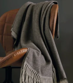 Blanc des Vosges HIMALAYA ébène - Plaid Kasjmier