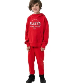 Kinderen 4F HJZ22 - Trui met kap - Rood