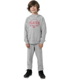 Kinderen 4F HJZ22 JBLM006 - Trui met kap - Lightgrijs