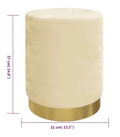 vidaXL Hocker met opbergruimte rond fluweel 31 x 37 cm abrikooskleurig