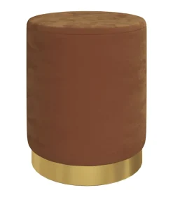 vidaXL Hocker met opbergruimte rond fluweel 31 x 37 cm bruin