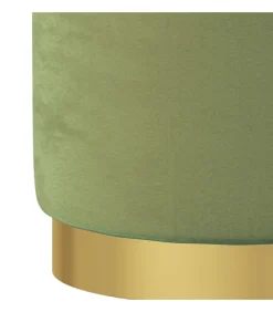vidaXL Hocker met opbergruimte rond fluweel 31 x 37 cm mosterdgroen