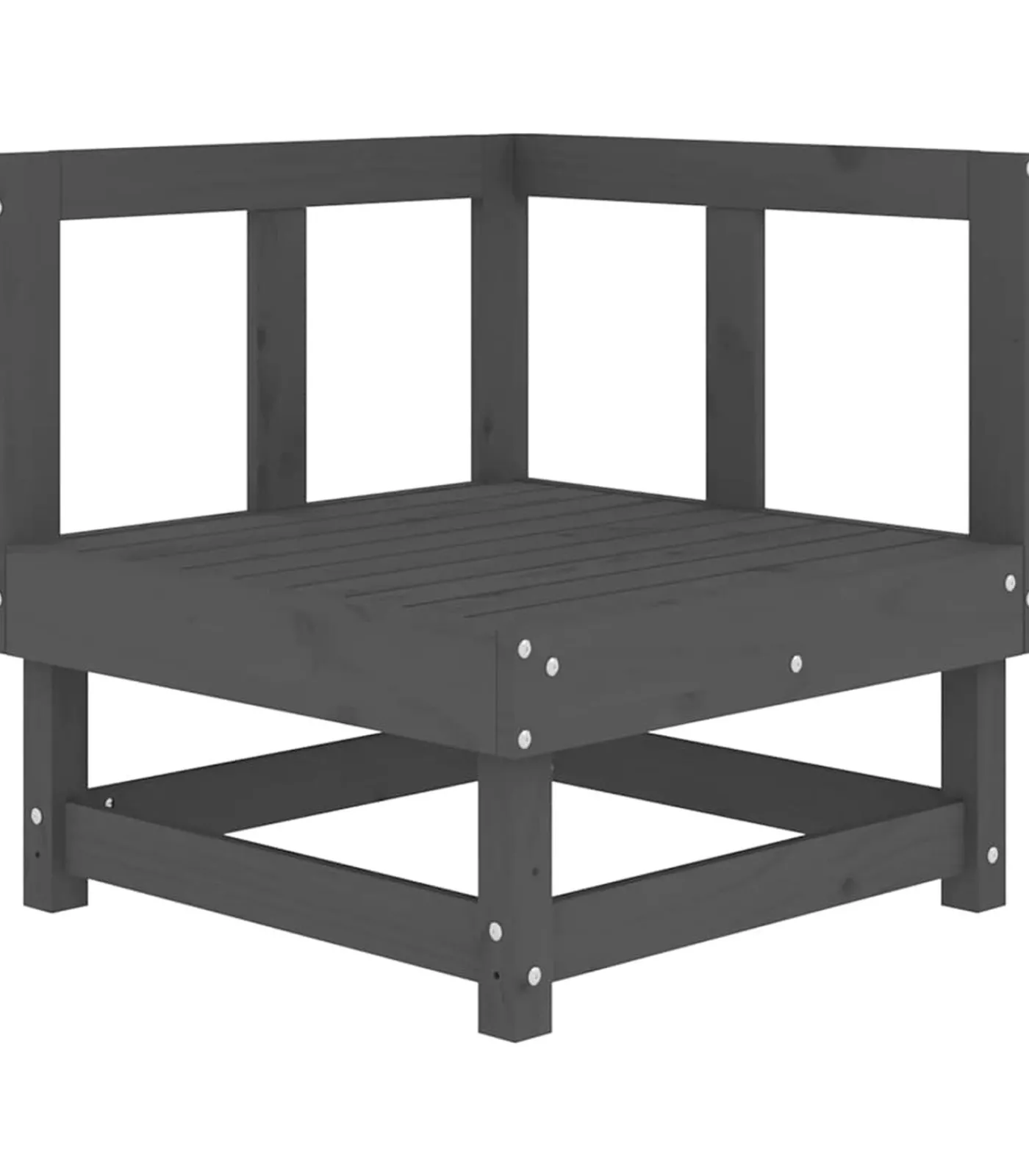 vidaXL Hoekbank met kussens massief grenenhout grijs