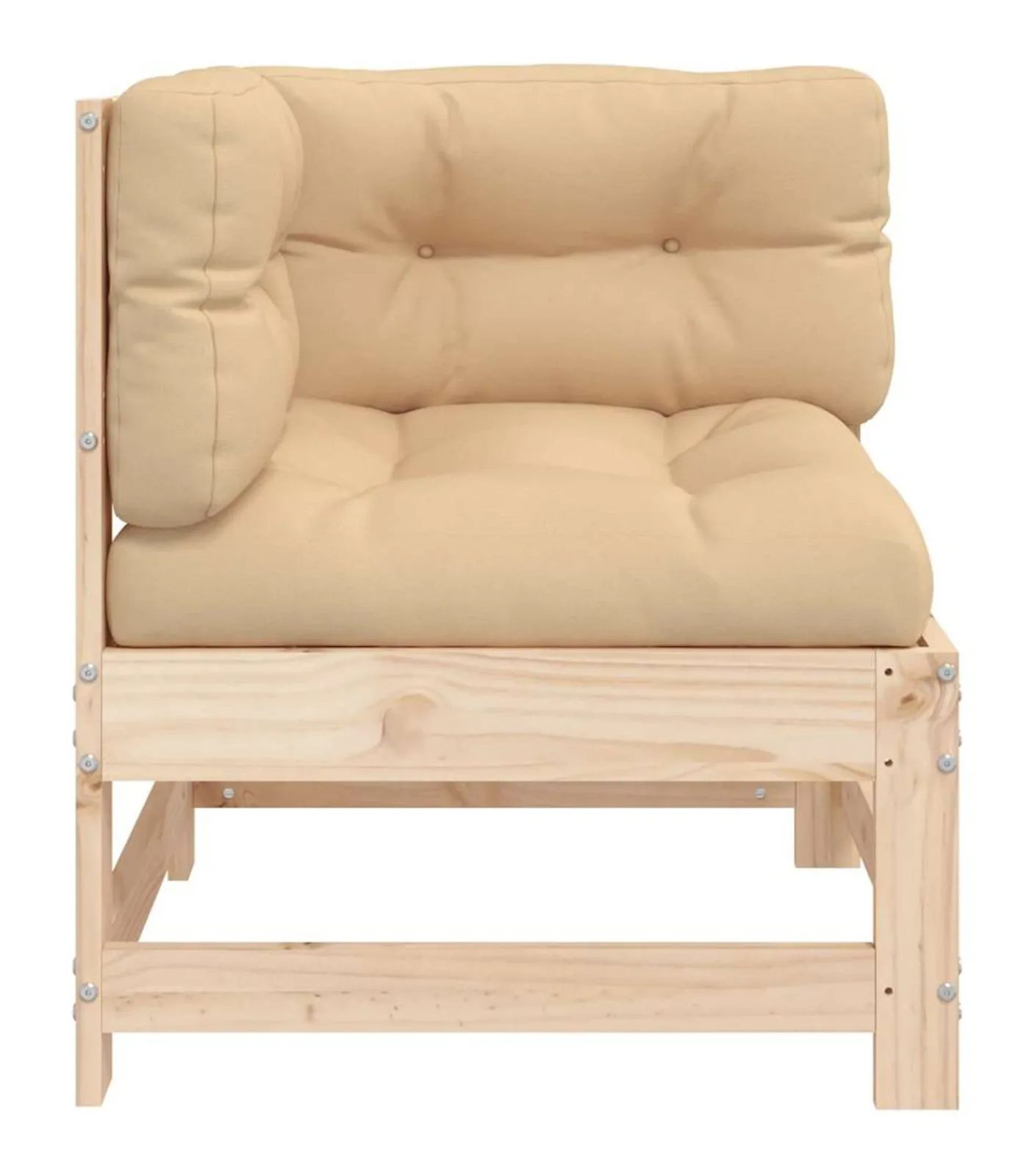 vidaXL Hoekbank met kussens massief grenenhout