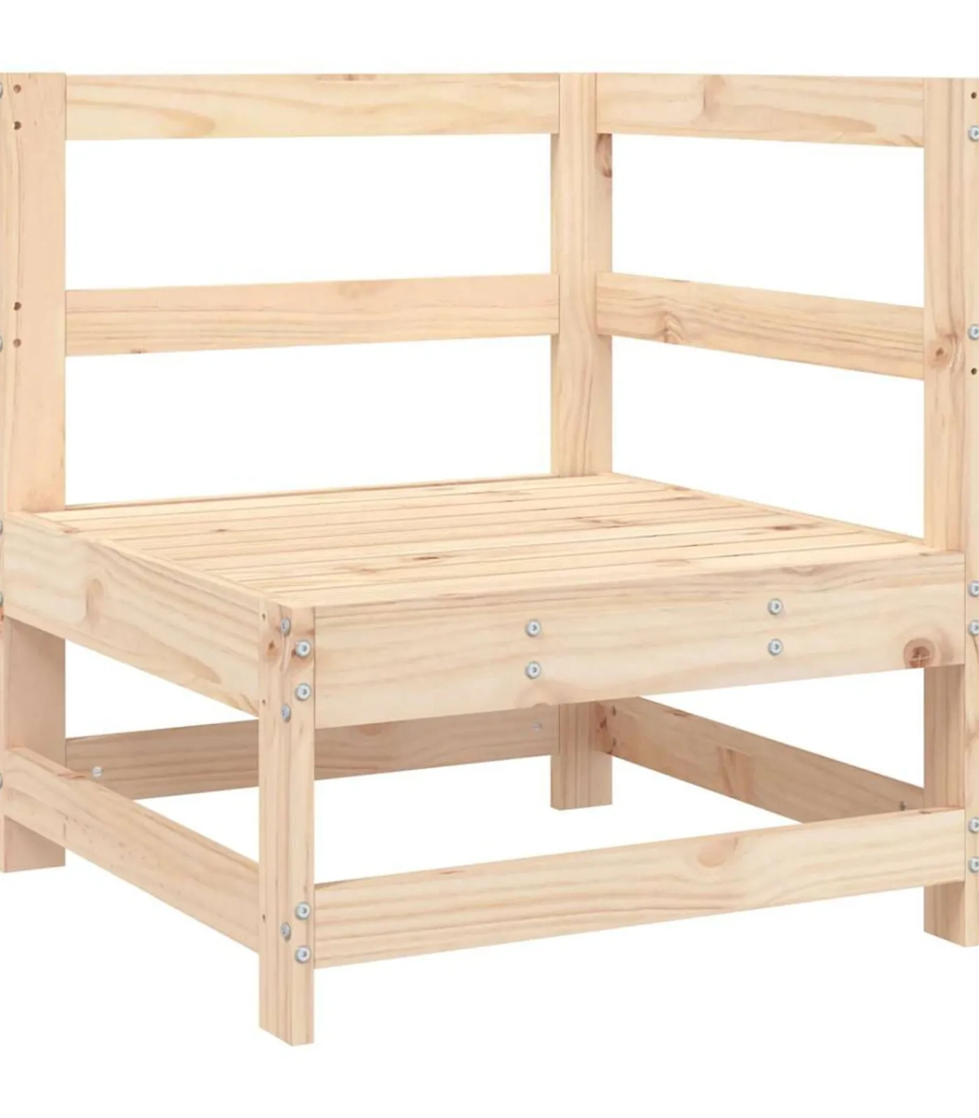 vidaXL Hoekbank met kussens massief grenenhout