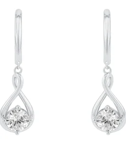 Outlet hoepel oorbellen voor dames, 925 Sterling zilver, zirkonia synth. DAMES Oorbellen