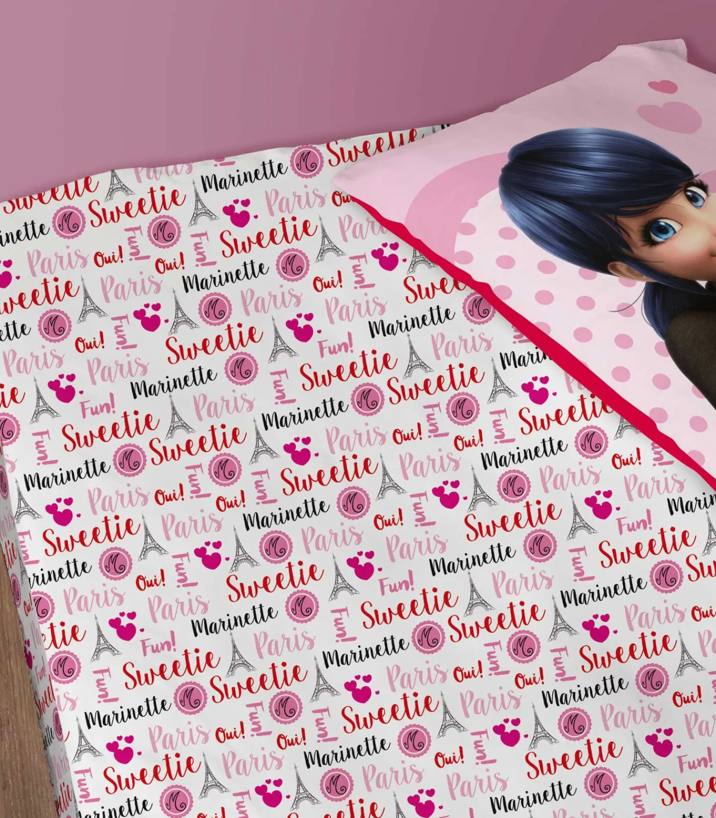 MIRACULOUS LADYBUG Hoeslaken bedrukt 100% katoen, HEROINE