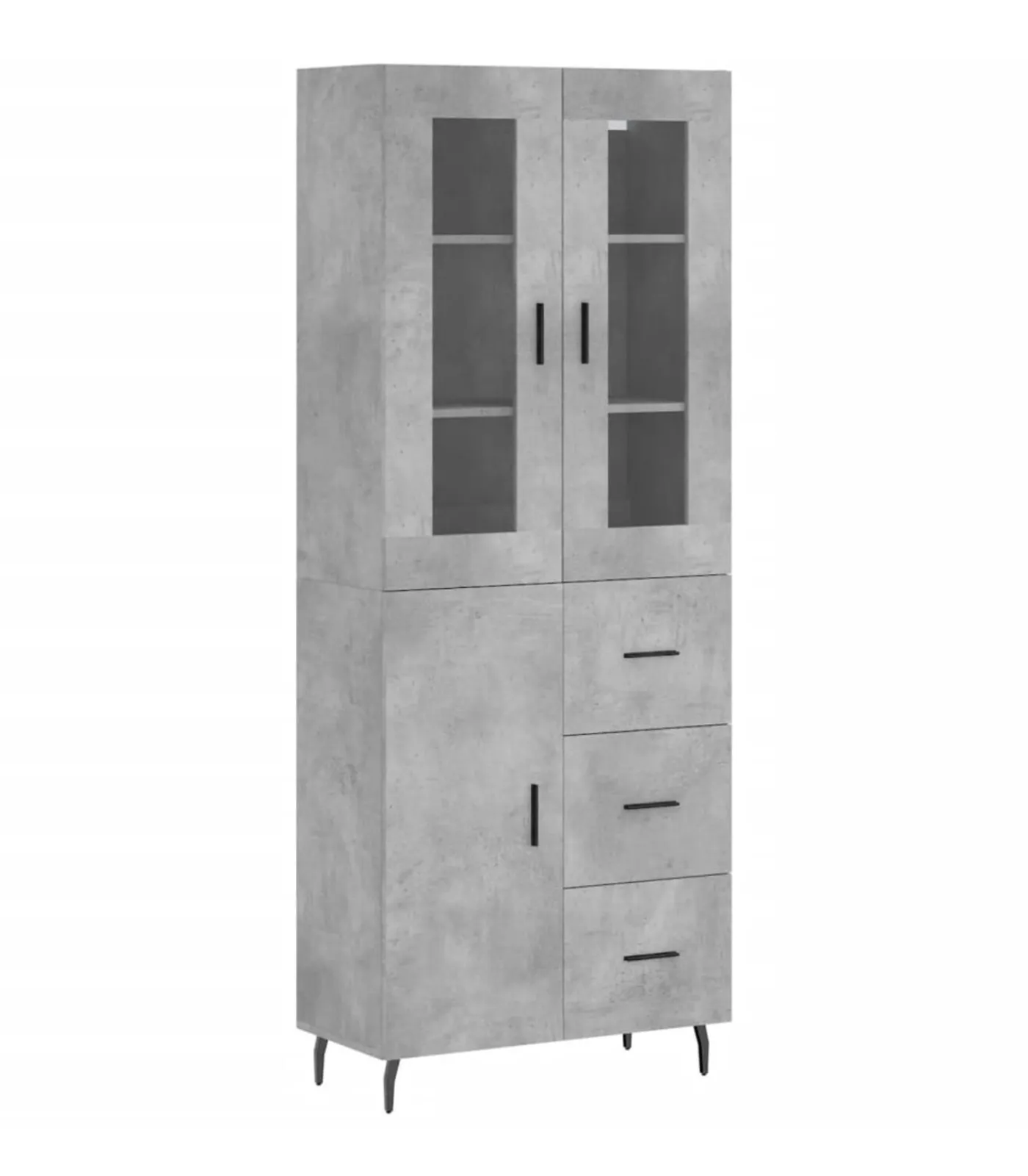 vidaXL Hoge kast 69,5x34x180 cm bewerkt hout betongrijs