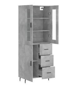 vidaXL Hoge kast 69,5x34x180 cm bewerkt hout betongrijs