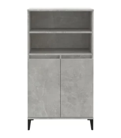 vidaXL Hoge kast 60x36x110 cm bewerkt hout betongrijs