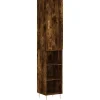 vidaXL Hoge kast 34,5x34x180 cm bewerkt hout gerookt eikenkleurig