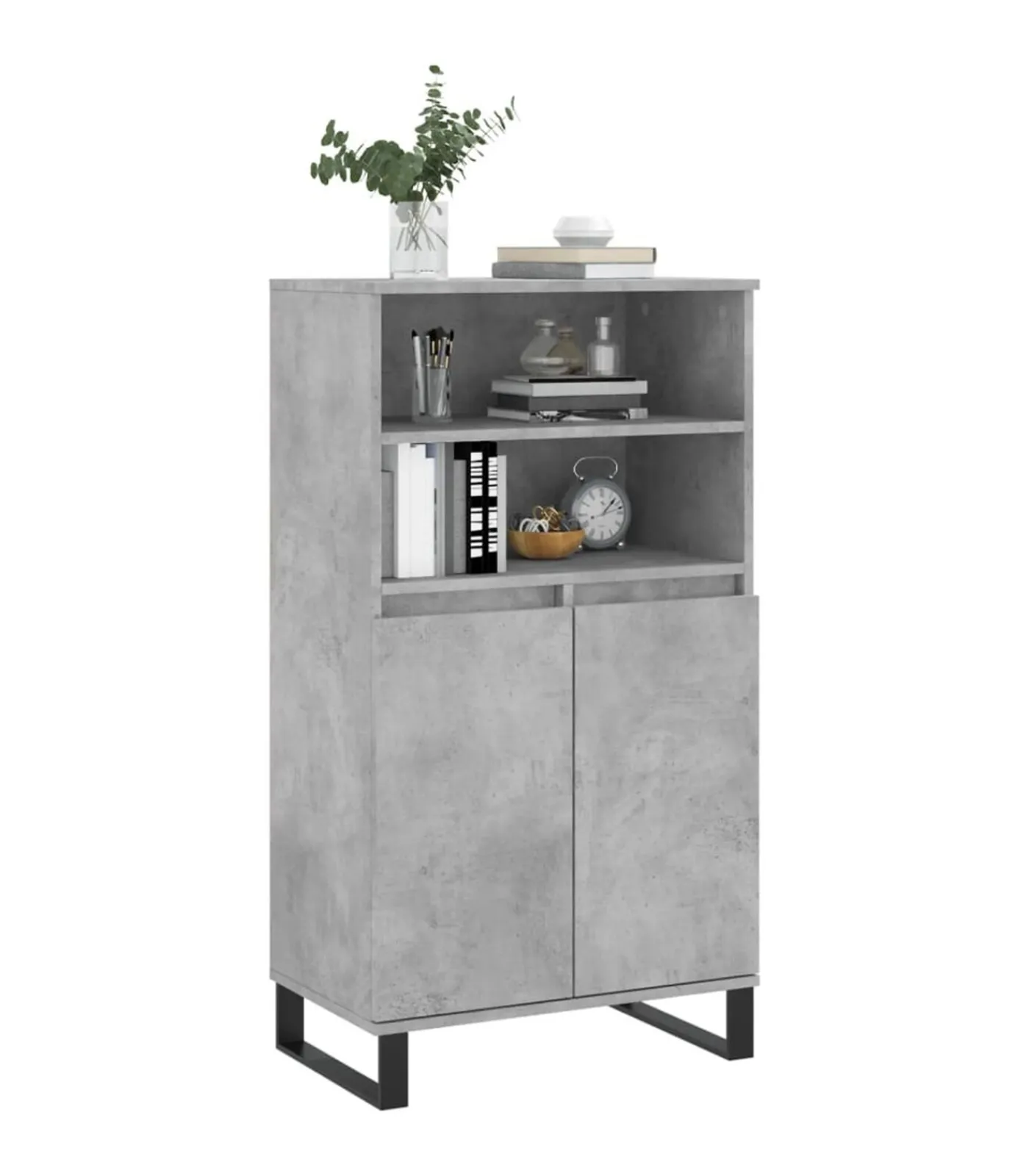 vidaXL Hoge kast 60x36x110 cm bewerkt hout betongrijs