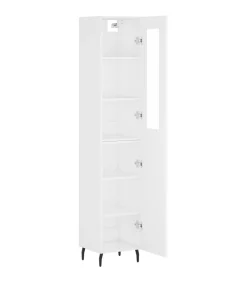 vidaXL Hoge kast 34,5x34x180 cm bewerkt hout wit