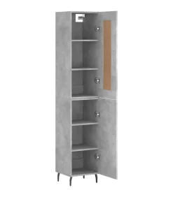 Online Hoge kast 34,5x34x180 cm bewerkt hout betongrijs Meubels