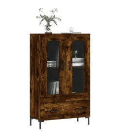 vidaXL Hoge kast 69,5x31x115 cm bewerkt hout gerookt eikenkleurig