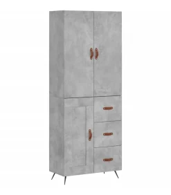 vidaXL Hoge kast 69,5x34x180 cm bewerkt hout betongrijs