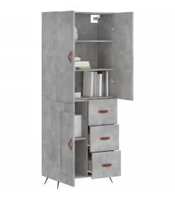vidaXL Hoge kast 69,5x34x180 cm bewerkt hout betongrijs