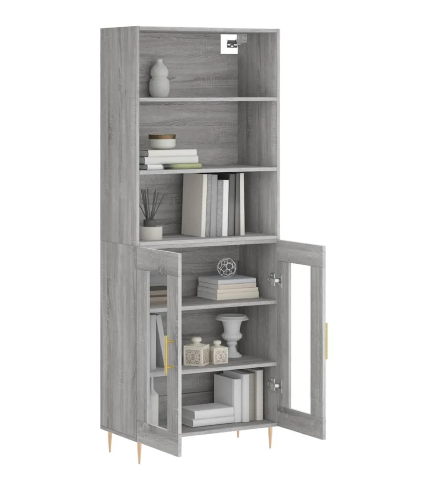 Discount Hoge kast 69,5x34x180 cm bewerkt hout grijs sonoma eikenkleurig Meubels