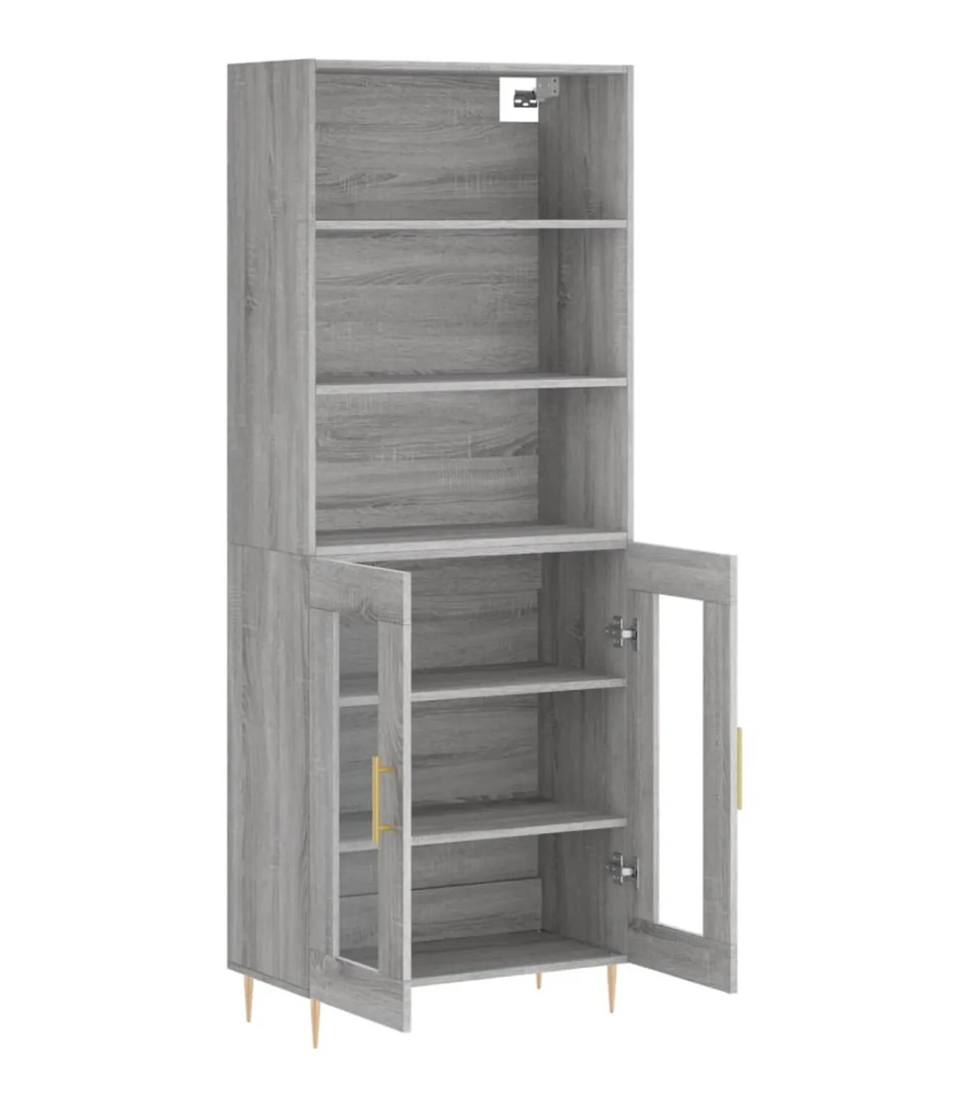 Discount Hoge kast 69,5x34x180 cm bewerkt hout grijs sonoma eikenkleurig Meubels