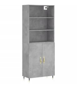 vidaXL Hoge kast 69,5x34x180 cm bewerkt hout betongrijs