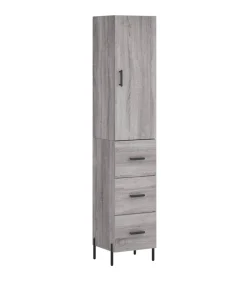 Sale Hoge kast 34,5x34x180 cm bewerkt hout grijs sonoma eikenkleurig Meubels