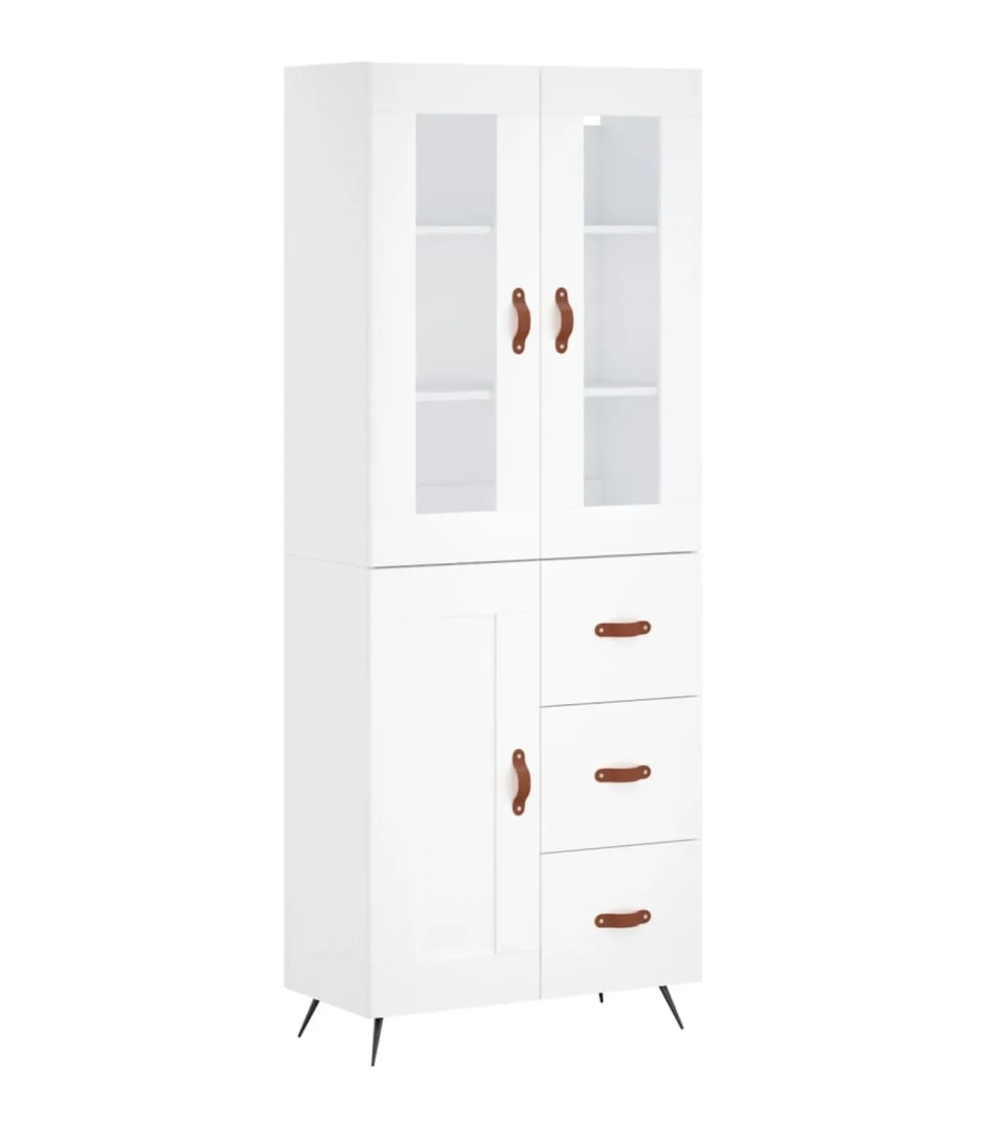 vidaXL Hoge kast 69,5x34x180 cm bewerkt hout wit