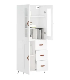 vidaXL Hoge kast 69,5x34x180 cm bewerkt hout wit