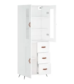 vidaXL Hoge kast 69,5x34x180 cm bewerkt hout wit