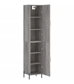 vidaXL Hoge kast 34,5x34x180 cm bewerkt hout grijs sonoma eikenkleurig