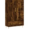 vidaXL Hoge kast 69,5x31x115 cm bewerkt hout gerookt eikenkleurig