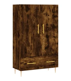 vidaXL Hoge kast 69,5x31x115 cm bewerkt hout gerookt eikenkleurig