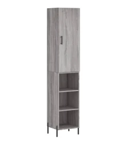 Sale Hoge kast 34,5x34x180 cm bewerkt hout grijs sonoma eikenkleurig Meubels
