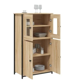 vidaXL Hoge kast 62x32x106,5 cm bewerkt hout sonoma eikenkleurig