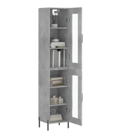 vidaXL Hoge kast 34,5x34x180 cm bewerkt hout betongrijs