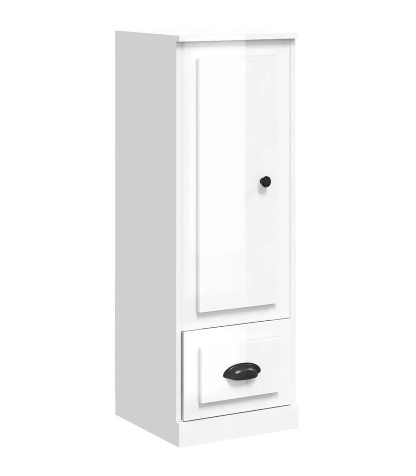 vidaXL Hoge kast 36x35,5x103,5 cm bewerkt hout hoogglans wit