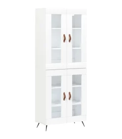 vidaXL Hoge kast 69,5x34x180 cm bewerkt hout wit
